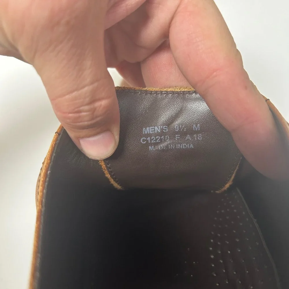 Cole Haan Wingtip Oxford Mens 9.5 M Tan Leather Brogue Dress Shoes C12210
